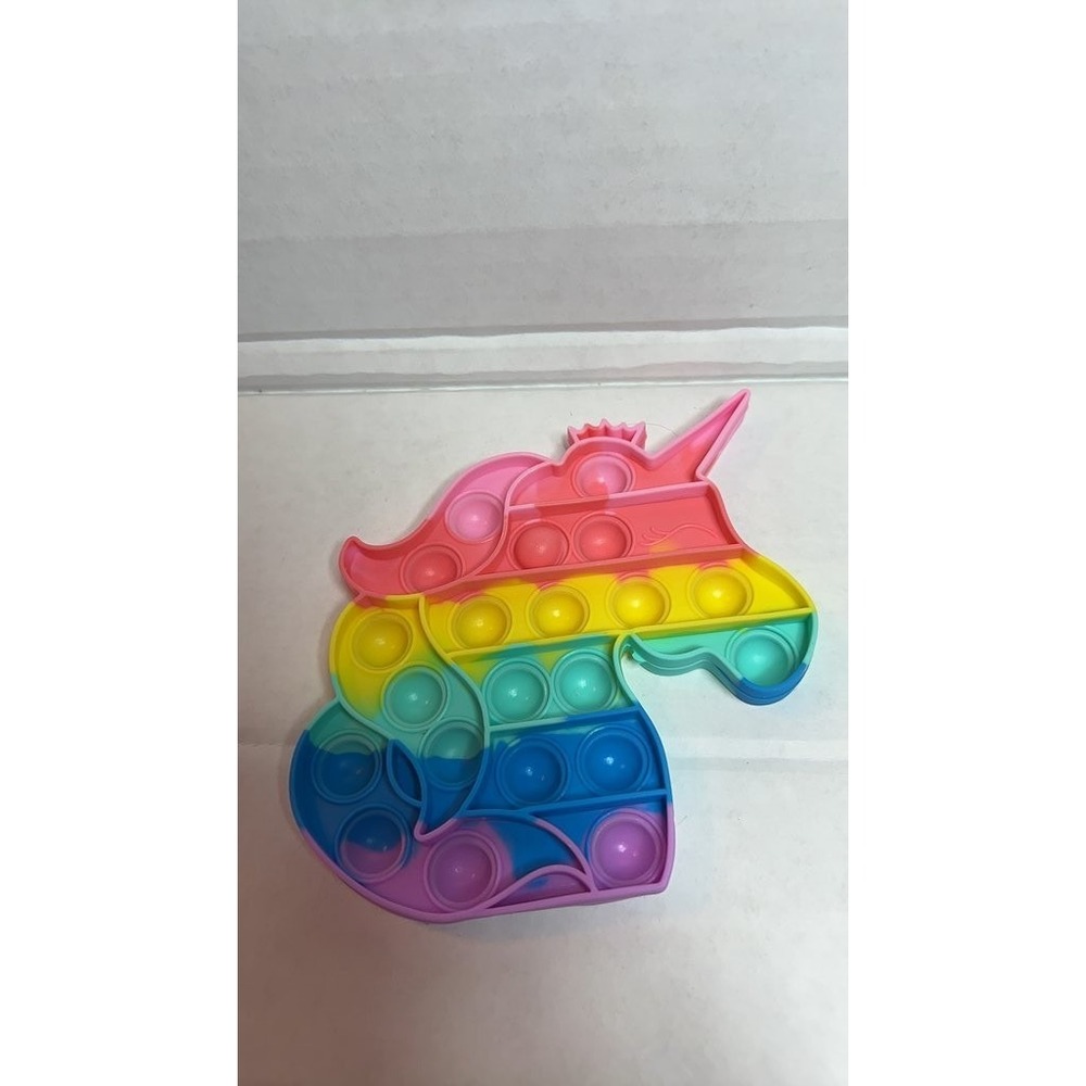 Rainbow Unicorn Pop It Fidget Toy - Picture 2 of 2